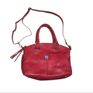 Red Color Leather Satchel Bag